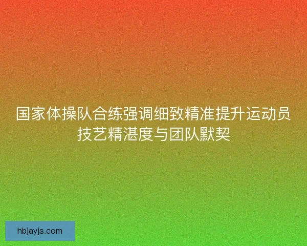国家体操队合练强调细致精准提升运动员技艺精湛度与团队默契